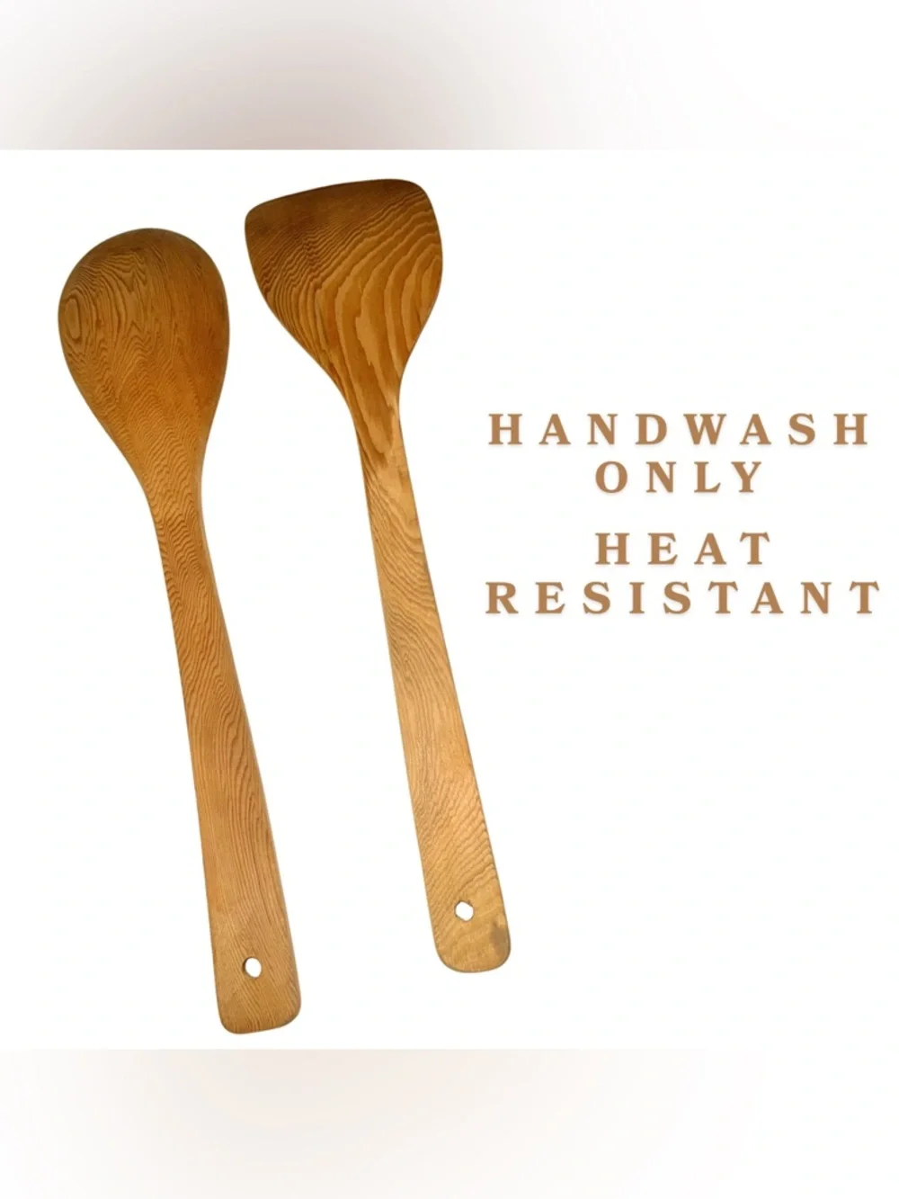 MAXIM Wooden Kitchen Utensils Set Spoon & Spatula‎ Real Wood Heat Resistant